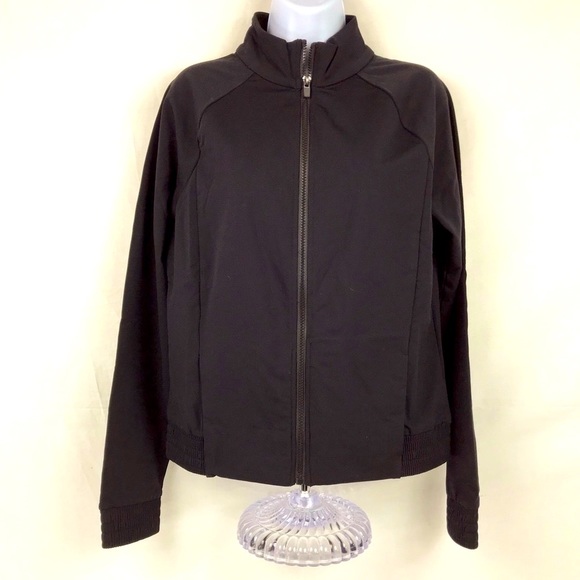 Fabletics Jacket Black Full Zip Sz Large Nylon - Picture 6 of 6